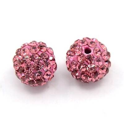 10MM Polymer Clay Grade A Rhinestone Pave Disco Ball Beads