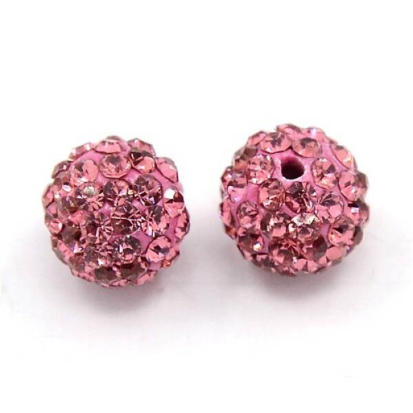 10MM Polymer Clay Grade A Rhinestone Pave Disco Ball Beads