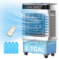 Evaporative Air Cooler with 12H Timer,4 Ice Packs ,2.1Gal Water Tank, Portable Cooling Fan 3 Speeds, 120°Oscillation,Smart R...