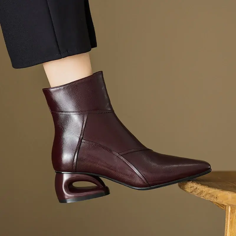 CHIKO Adita Square Toe Block Heels Ankle Boots