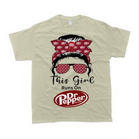 Dr Pepper T-shirt This Girl Runs On Dr Pepper, Gift For Her, For Him Vintage Crew Neck