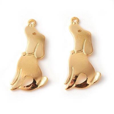 Brass Puppy Pendants