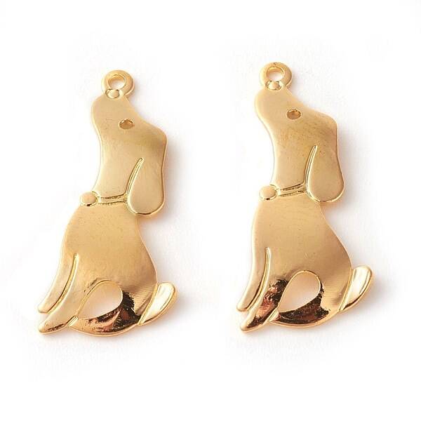 Brass Puppy Pendants