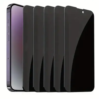 Privacy Screen Protector, 5 Counts Anti-spy Tempered Glass Screen Protector, Phone Accessories Compatible with iPhone 16 15 ...