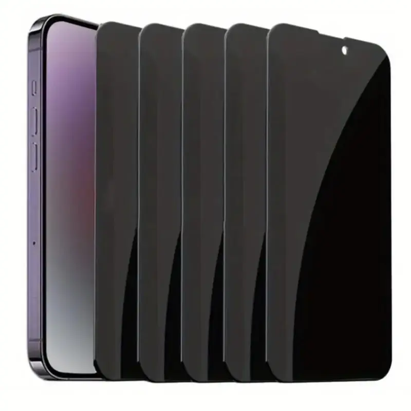 Privacy Screen Protector, 5 Counts Anti-spy Tempered Glass Screen Protector, Phone Accessories Compatible with iPhone 16 15 ...