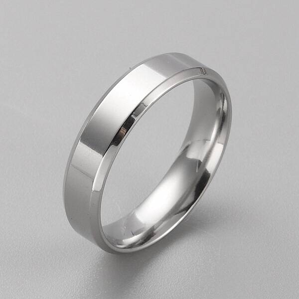 Stainless Steel Simple Plain Band Ring for Men Women