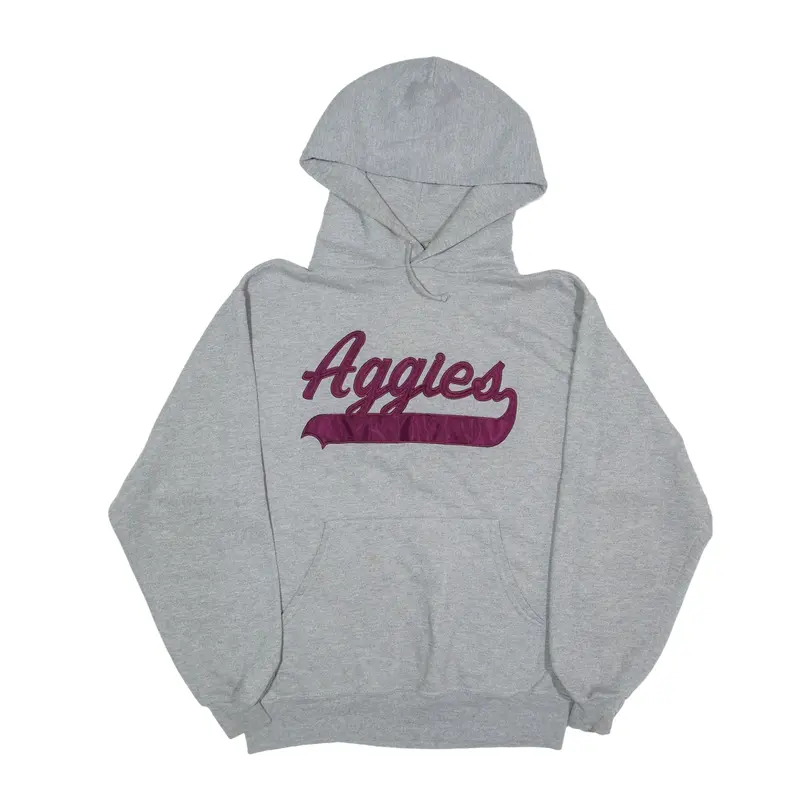 JERZEES Aggies Hoodie Grey Pullover Mens S