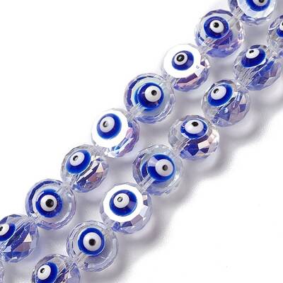 Transparent Evil Eye Glass Beads Strands
