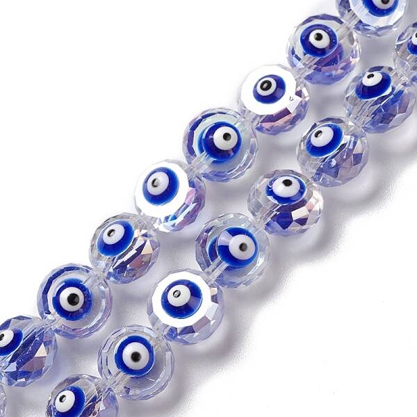 Transparent Evil Eye Glass Beads Strands
