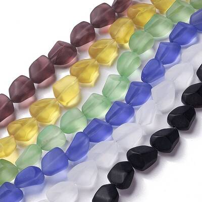 Transparent Frosted Glass Beads Strands