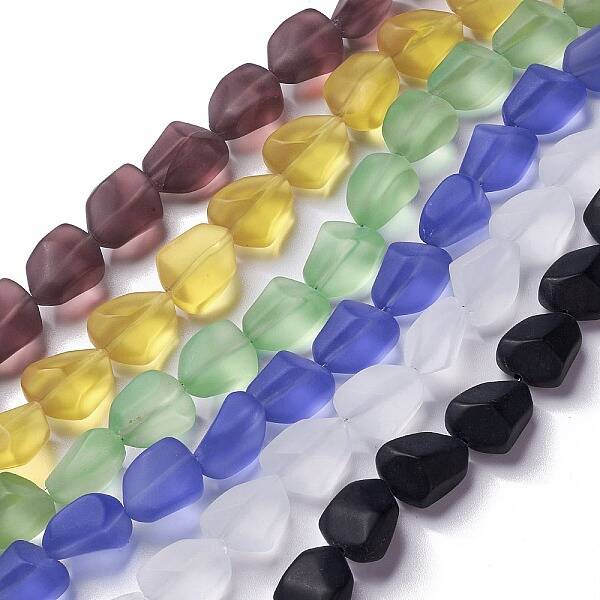 Transparent Frosted Glass Beads Strands