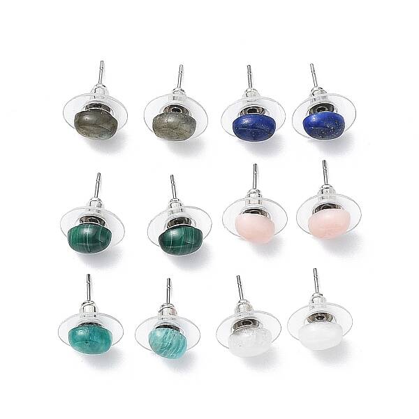 Natural Gemstone Stud Earrings for Women