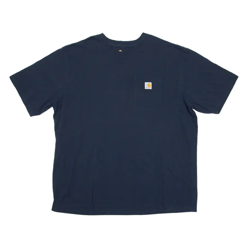 CARHARTT Mens T-Shirt Blue Crew Neck 2XL