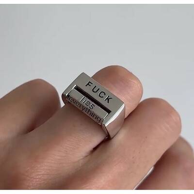 Word Fuck Alloy Cuff Rings
