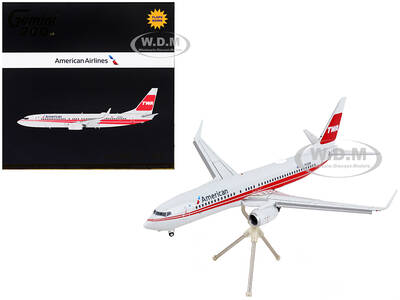 Boeing 737-800 Commercial Aircraft with Flaps Down American Airlines - Trans World Airlines Gray with Red Stripes Gemini 200 ...