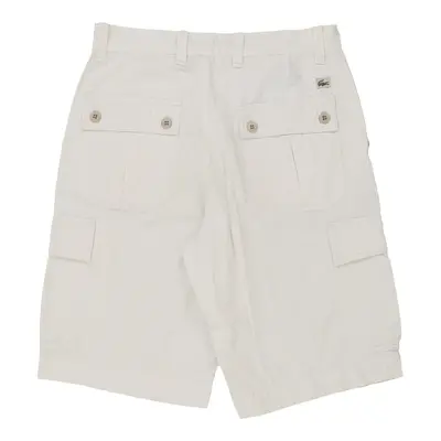 Lacoste Cargo Shorts - 30W 12L White Cotton