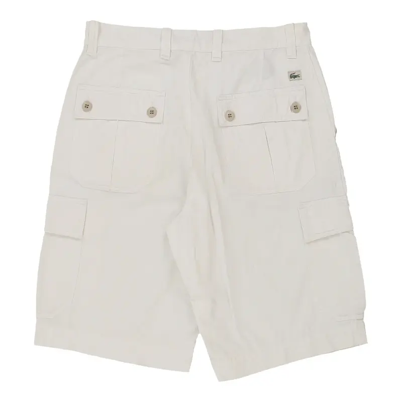 Lacoste Cargo Shorts - 30W 12L White Cotton
