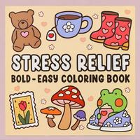 Stress Relief Coloring Book, Cartoon Pattern Coloring Book, DIY Painting Supplies for Adults & Teens, Birthday Gift Ideas