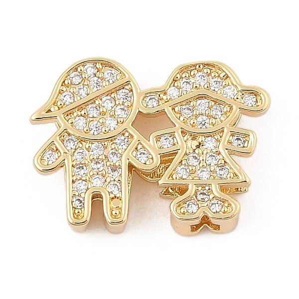 Brass Micro Pave Cubic Zirconia Slide Charms