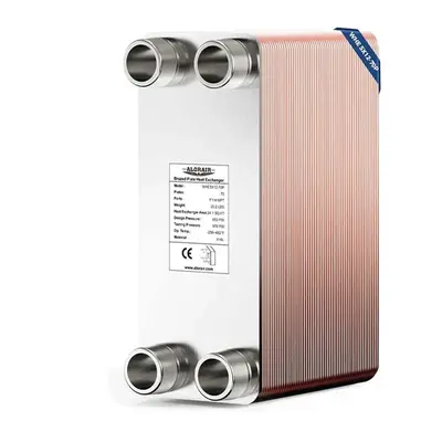 ALORAIR 5x12 Heat Exchanger with 1-1/4 MPT Port,316L Stainless Steel Water to Water Brazed Plate Heat Exchanger for Floor ...