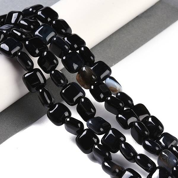 Dyed & Heated Natural Black Agate Beads Strands