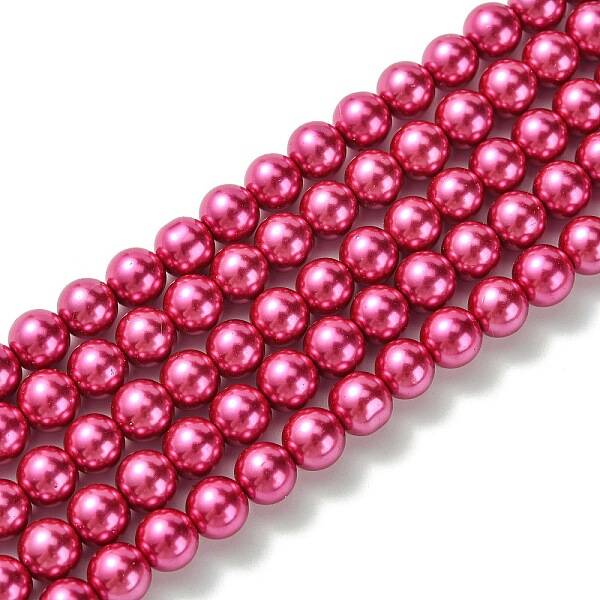Eco-Friendly Dyed Glass Pearl Round Beads Strands