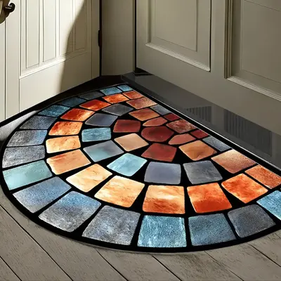 Colorful Geometric Pattern Door Mat, Non-slip Indoor Entrance Unique Home Decorative Rugs, Soft and Thick Door Mat for Home D...