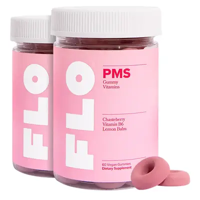 FLO PMS Gummies for Women, 30 Servings (Pack of 2) - Proactive PMS Relief - Targets Hormonal Breakouts, Bloating, Cramps, & M...