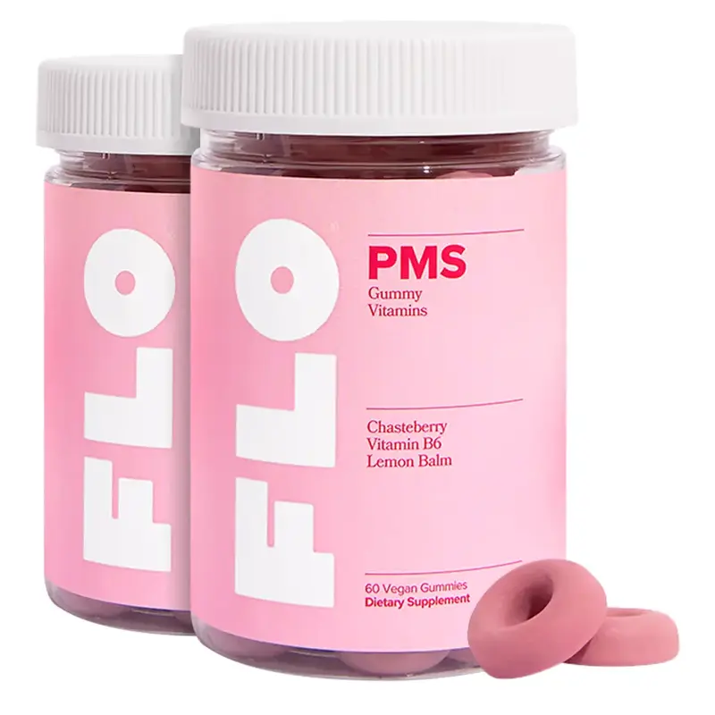 FLO PMS Gummies for Women, 30 Servings (Pack of 2) - Proactive PMS Relief - Targets Hormonal Breakouts, Bloating, Cramps, & M...