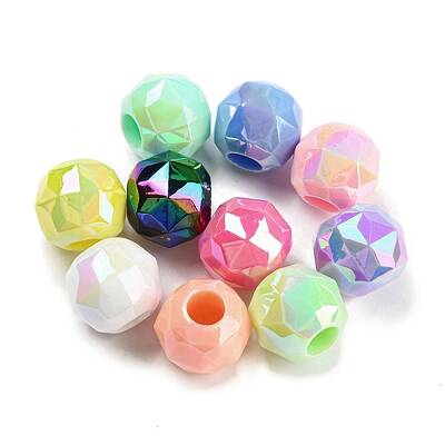 UV Plating Rainbow Iridescent Acrylic European Beads
