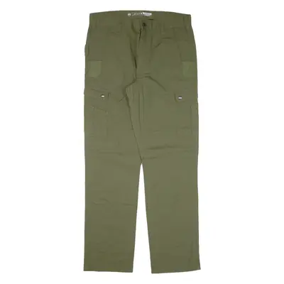 CARHARTT IRR Carpenter Double-knee Cargo Workwear Mens Trousers Green Straight W36 L33