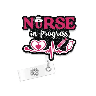 Nurse Letter Design Badge Holder, 1 Count Creative Badge Reel, ID Card Badge Holder Name Badge Holder for Nurse Doctor Studen...