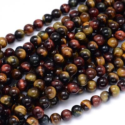 Round Natural Tiger Eye Beads Strands