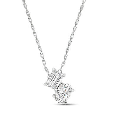 Two Entwined Souls Lab Grown Diamond Necklace | 10K White Gold 1 ct. tw.