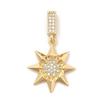 Rack Plating Leaf Brass With Rhinestone Pendants