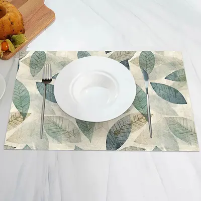 Vintage Faded Plant Leaves Dining Set Of 4 Placemats - Aperturee