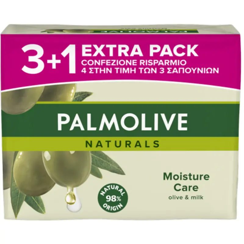 Palmolive Solid Soap Olive & Milk 4 Pieces of 90 Grams