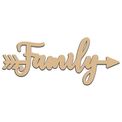 Word Family Laser Cut Unfinished Basswood Wall Decoration