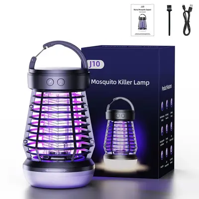 Mosquito Killer Lamp, 1 Count USB Rechargeable Mosquito Zapper with LED Light, Electric Fly Traps, Insect Zapper, Mosquito Ki...