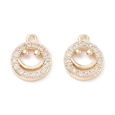 Rack Plating Brass Micro Pave Cubic Zirconia Charms