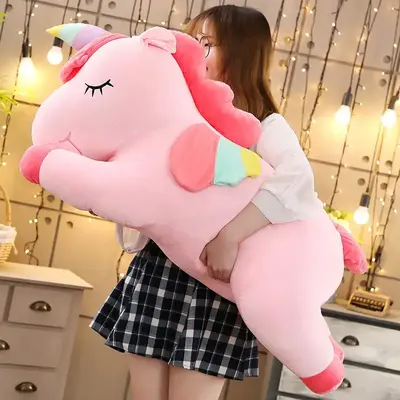 Cute Unicorn Design Plush Toy, 26 Inch Giant Unicorn Stuffed Animal Pillow, Soft Big Unicorn with Rainbow Wings Large Plush T...