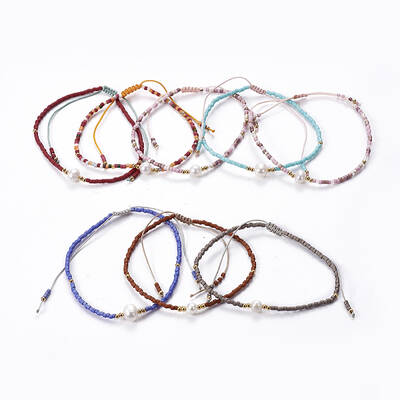 Nylon Thread Braided Bead Bracelets