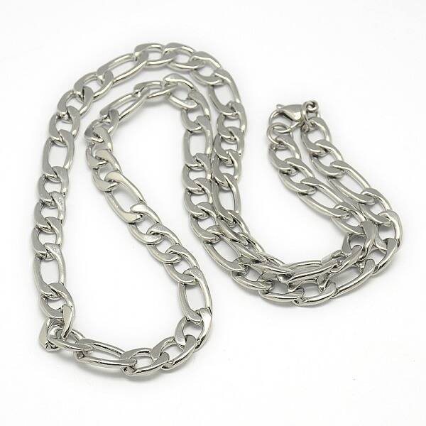 Tarnish Resistant Trendy Men's 201 Stainless Steel Mother-Son Chain Necklaces