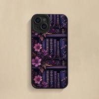 Floral & Book Pattern Phone Case, Anti-drop Cellphone Protective Case, Total Protective Shockproof Mobile Phone Cover for iPh...