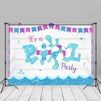Pool Party Shining Summer Backdrop For Photography - Aperturee