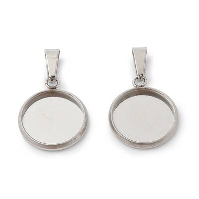 304 Stainless Steel Pendant Cabochon Settings