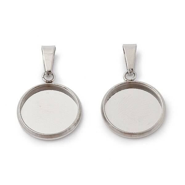 304 Stainless Steel Pendant Cabochon Settings