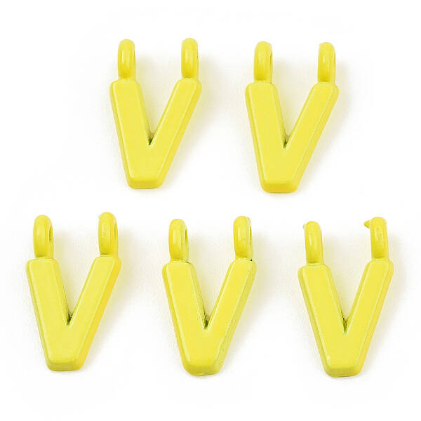 Rack Plating Spray Painted Alloy 2-Loop Link Pendants