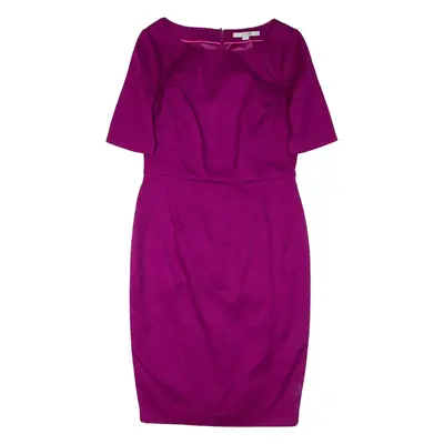 BODEN Womens Pencil Dress Purple Short Sleeve Knee Length UK 12