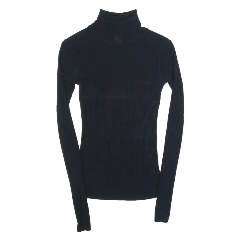 BY MALENE BIRGER Stretch Womens Top Black Roll Neck Long Sleeve XS